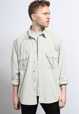 VINTAGE CORDUROY CORD SHIRT BEIGE
