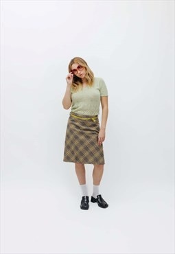 Vintage 90s Checkered Office Core Mdi Skirt 