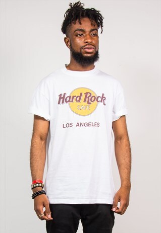 VINTAGE 90'S HARD ROCK CAFE LOS ANGELES WHITE T-SHIRT