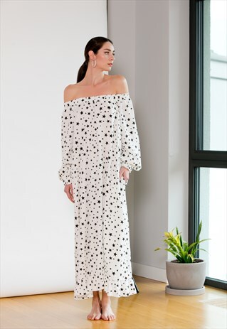 BLACK AND WHITE DRESS, MAXI DRESS, BOHO DRESS, DRESS