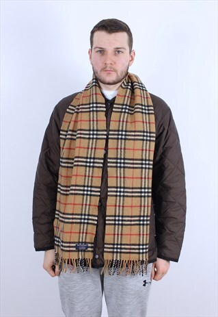 RARE VINTAGE BURBERRY SCARF LAMBSWOOL BIG SIZE