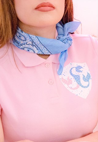 BLUE BANDANA PAISLEY NECK SCARF
