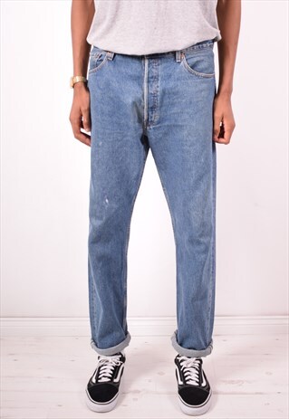 LEVI'S 501 MENS VINTAGE JEANS W36 L32 BLUE 90S