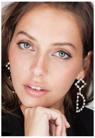 GEOMETRIC EARRINGS WITH RHINESTONES