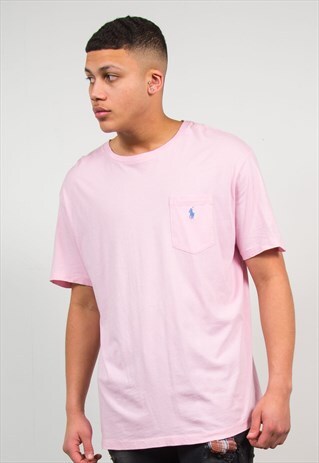 RALPH LAUREN PASTEL PINK POCKET T-SHIRT
