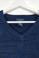VINTAGE DOCKERS JUMPER V NECK IN BLUE XXL