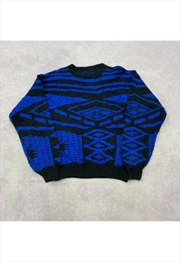 Vintage abstract knitted jumper Men's M