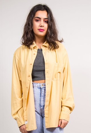 VINTAGE 90'S YELLOW CORD OVERSIZE SHIRT