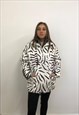Vintage 90's Zebra Print Ski Jacket Made In Austria 