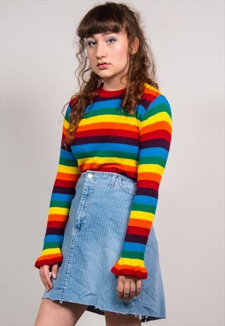 VINTAGE 90'S BLUE DENIM PINSTRIPE Y2K FRAYED HEM MINI SKIRT