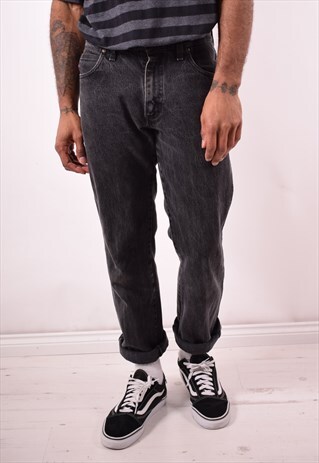 WRANGLER MENS VINTAGE JEANS W32 L32 BLACK 90S