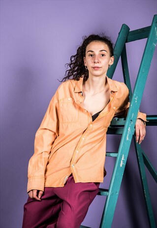 VINTAGE 1990S ORANGE TOMMY HILFIGER SHIRT