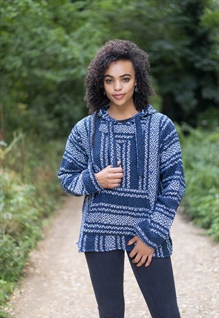 BAJA HOODIE HIPPIE JUMPER MEXICO LADIES SWEATER GIRLS UNISEX