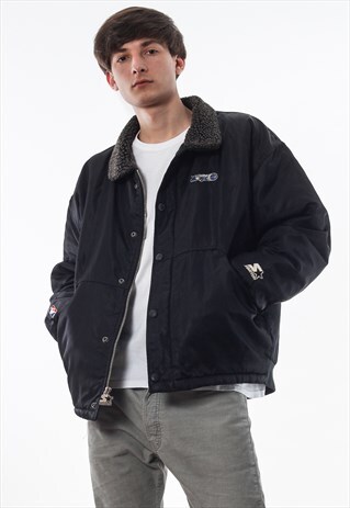 VINTAGE STARTER MAGIC ORLANDO WINTER SHERPA COAT 90S BLACK