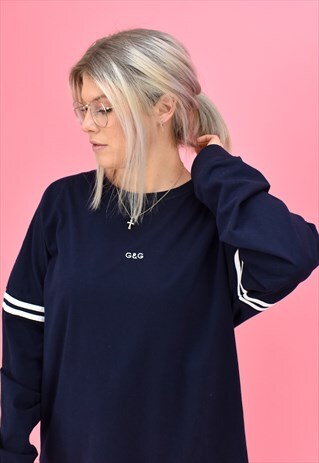 G&G NAVY STRIP L/S TEE