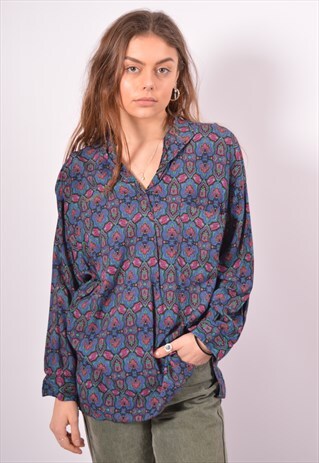 VINTAGE BENETTON PULLOVER SHIRT 3/4 SLEEVE MULTI