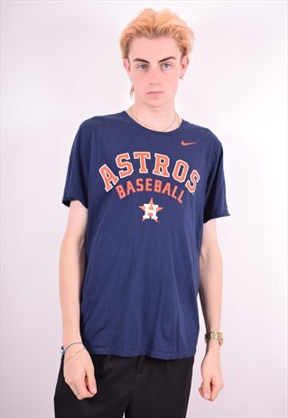 NIKE MENS VINTAGE T-SHIRT TOP LARGE NAVY BLUE 90'S