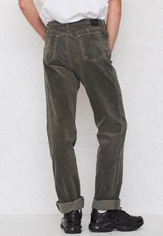 VINTAGE GREEN ARMANI VELOUR TROUSERS BOTTOMS