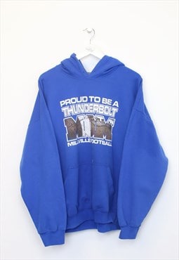 Vintage Gildan hoodie in blue. Best fits XL
