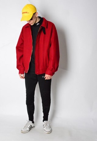 VINTAGE 90S RED WOOL BLEND JACKET