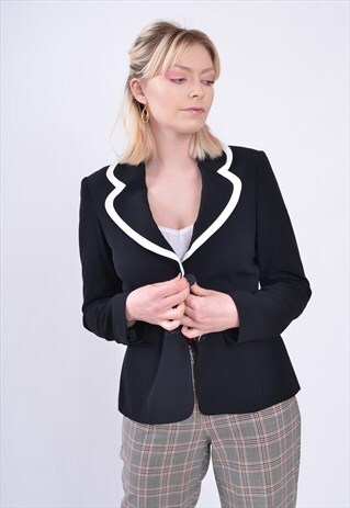 VINTAGE BLAZER JACKET BLACK BY WALLIS 90S