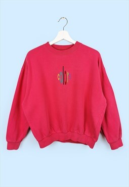 Vintage 80's 90's United Colors of Benetton Sweatshirt Pink 