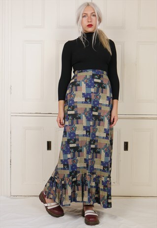 VINTAGE FUNKY PATTERN MAXI DRESS