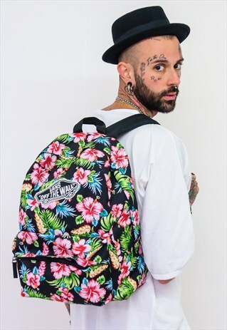 VANS RUCKSACK BACK PACK BAG FLOWER PATTERN