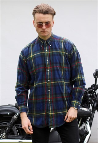 RALPH LAUREN BLAIRE USA TARTAN PLAID FLANNEL SHIRT