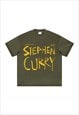 Khaki Curry Graphic fans Retro T shirt tee 