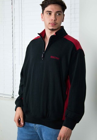 VINTAGE NAUTICA 1/4 ZIP JUMPER 90S L 25.8