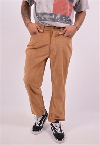 TRUSSARDI MENS VINTAGE TROUSERS W31 L25 BROWN 90S