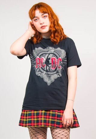 AC-DC BLACK BAND ROCK SHORT SLEEVE T-SHIRT