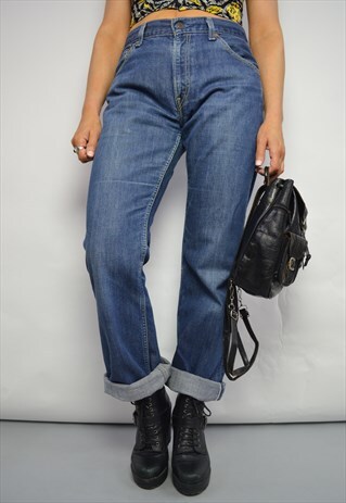 VINTAGE 90S LEVI'S 507 BLUE WASH HIGH WAIST DENIM JEANS