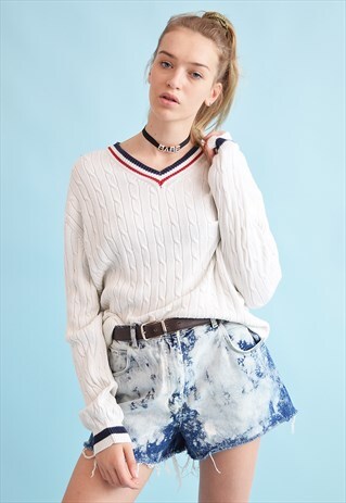 90'S RETRO KNIT OVERSIZED CRICKET JUMPER TOP