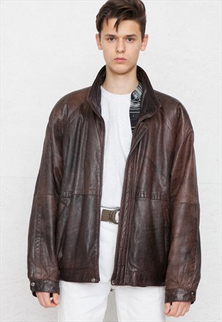 VINTAGE BROWN MENORA LEATHER JACKET