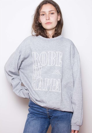 VINTAGE 80S KAPPA GREY SWEATSHIRT ID:3242