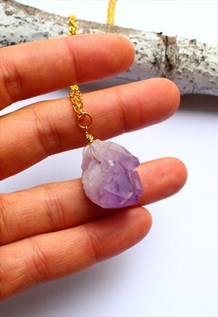 LARGE RAW GEMSTONE BOHO NECKLACE