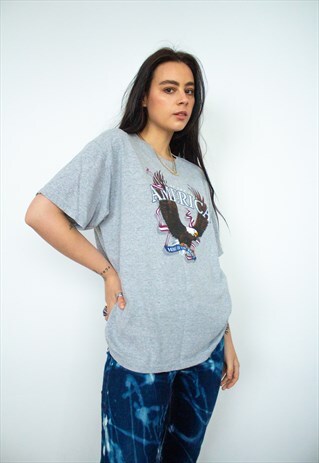 VINTAGE USA HOME OF THE BRAVE T-SHIRT