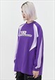 MOTORSPORT SWEATSHIRT THIN RACING JUMPER CONTRAST TOP PURPLE