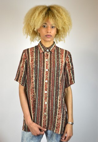 VINTAGE 90'S STRIPED PATTERN BLOUSE