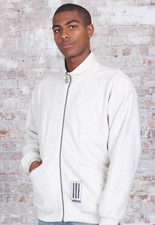VINTAGE ADIDAS FULL ZIP FLEECE WHITE