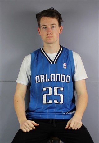 VINTAGE ORLANDO MAGIC NBA JERSEY IN BLUE WITH EMBROIDERED LO