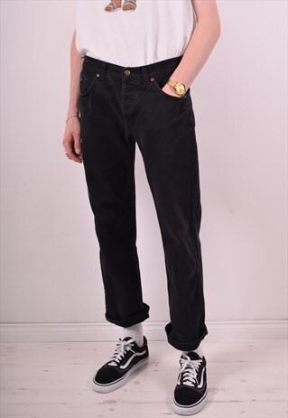 LEE MENS VINTAGE JEANS W30 L28 BLACK 90S