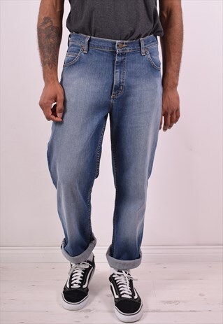 LEE MENS VINTAGE JEANS W34 L30 BLUE 90S