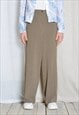 VINTAGE 90S UNISEX BEIGE WIDE LEG PANTS