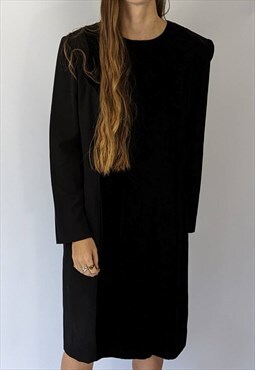 Vintage Black Half Velvet Dress