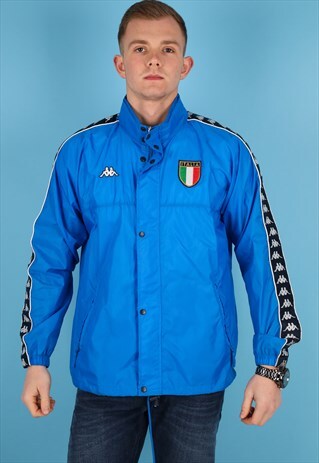 VINTAGE KAPPA WINDBREAKER JACKET WITH LOGO TAPE NJ783
