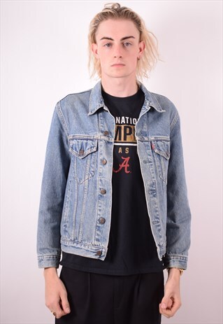 LEVI'S MENS VINTAGE DENIM JACKET SMALL BLUE 90S