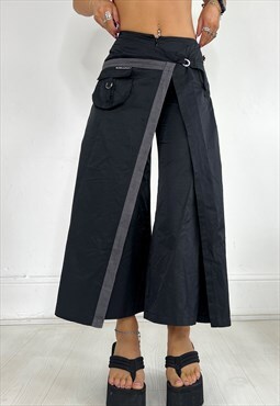 Vintage Y2k Skirt Over Trousers Layered Cargo Grunge Cyber 